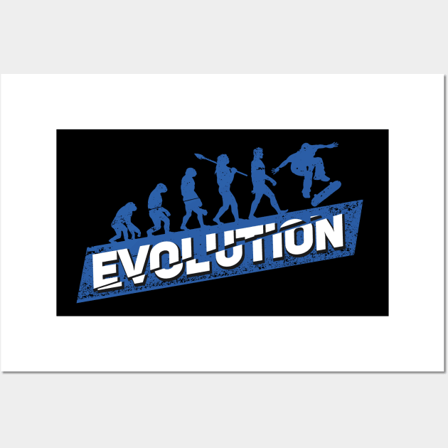 Skateboarding Evolution Skateboarder Gift Wall Art by Dolde08